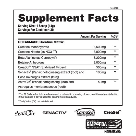 Creasmash Premium Creatine Nitrate
- Apollon Nutrition