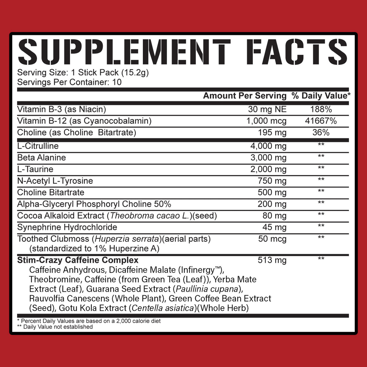 5150 Pre-Workout Sticks - 5% Nutrition