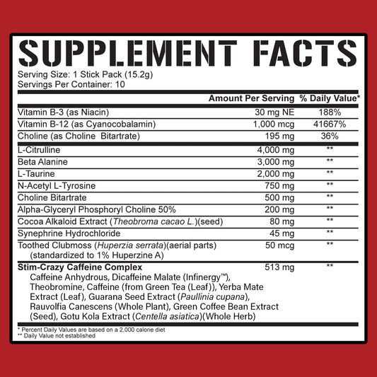 5150 Pre-Workout Sticks - 5% Nutrition