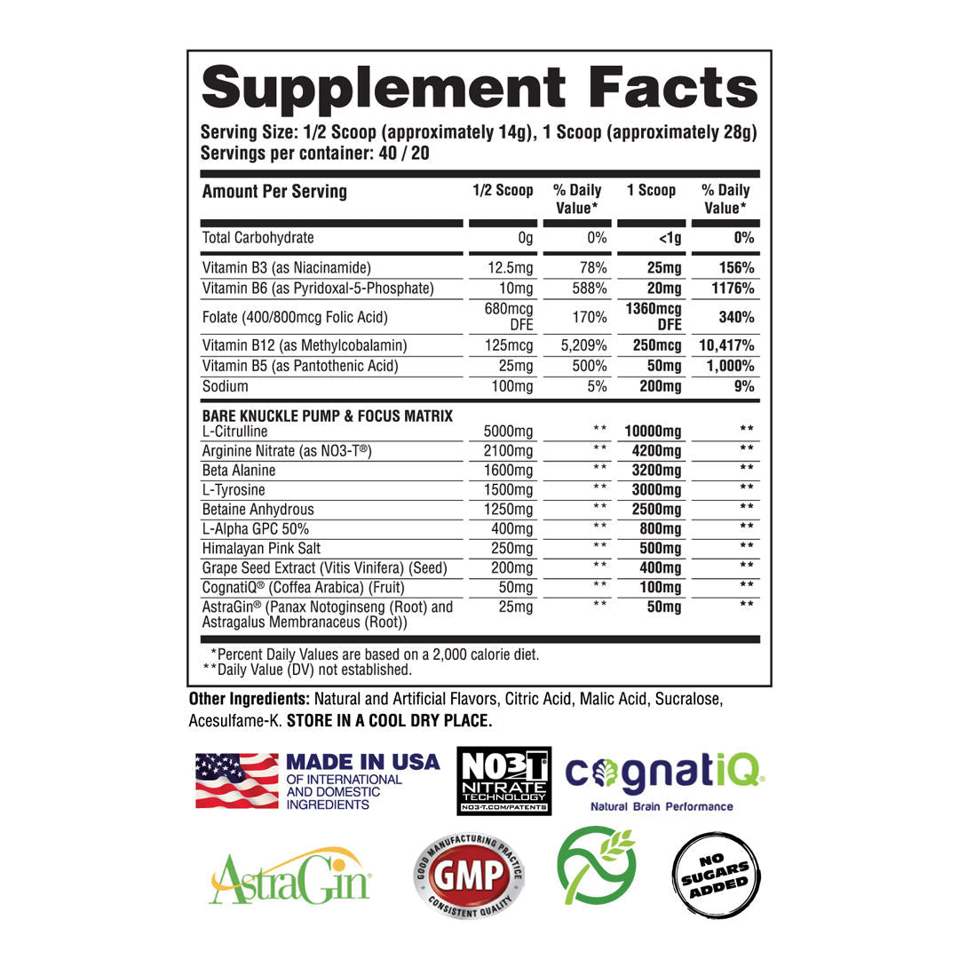 Bare Knuckle - Premium Non-Stimulant Nitrate Infused Pre-Workout Powerhouse - Apollon Nutrition.