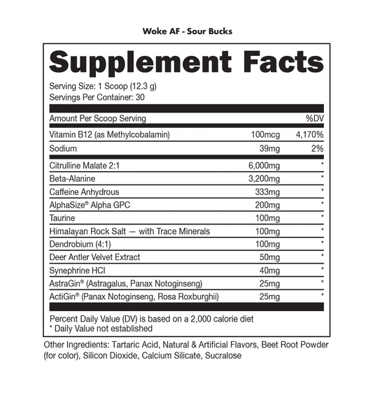 Woke AF - High Stimulant Pre-Workout - Bucked Up