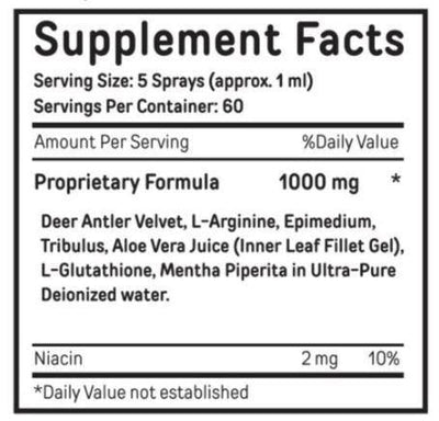 Deer Antler Velvet Extract Spray HIS IGF-1 - Post Workout - Bucked Up