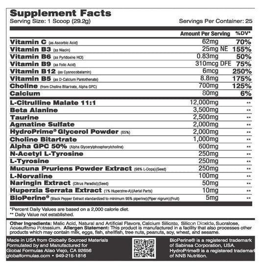 Bio Pump’d Non-Stim Preworkout - Global Formulas