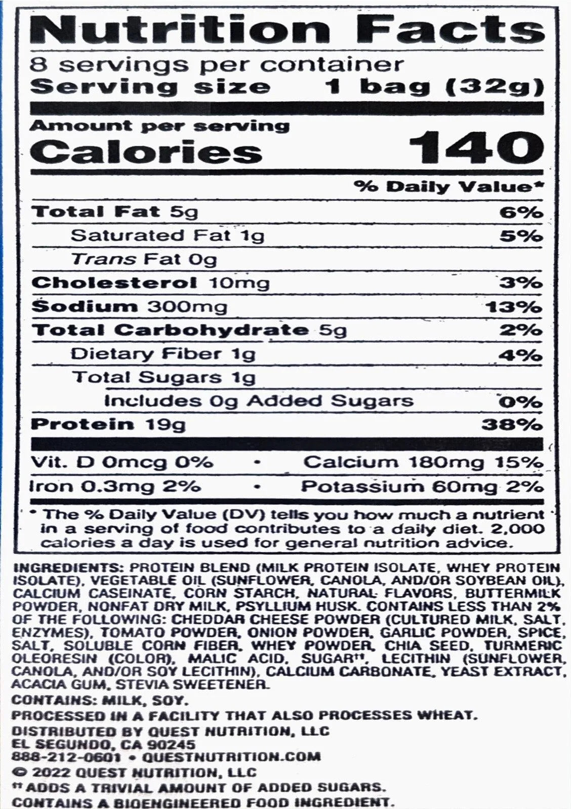 Tortilla Style Protein Chips - Quest - Protein Snack