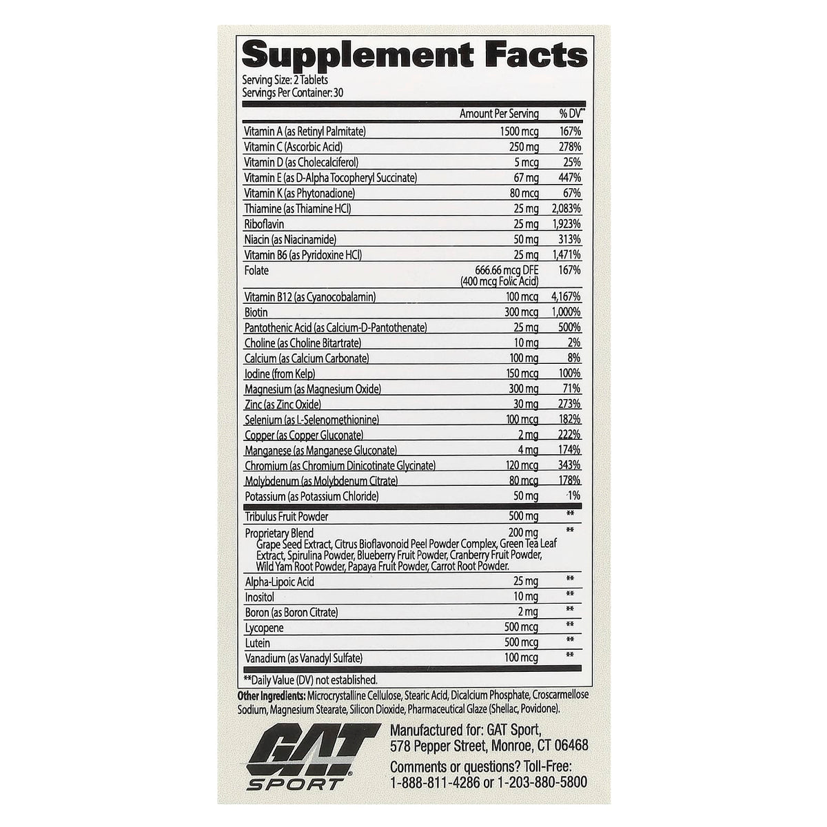Mens Multi + Test - GAT Sport