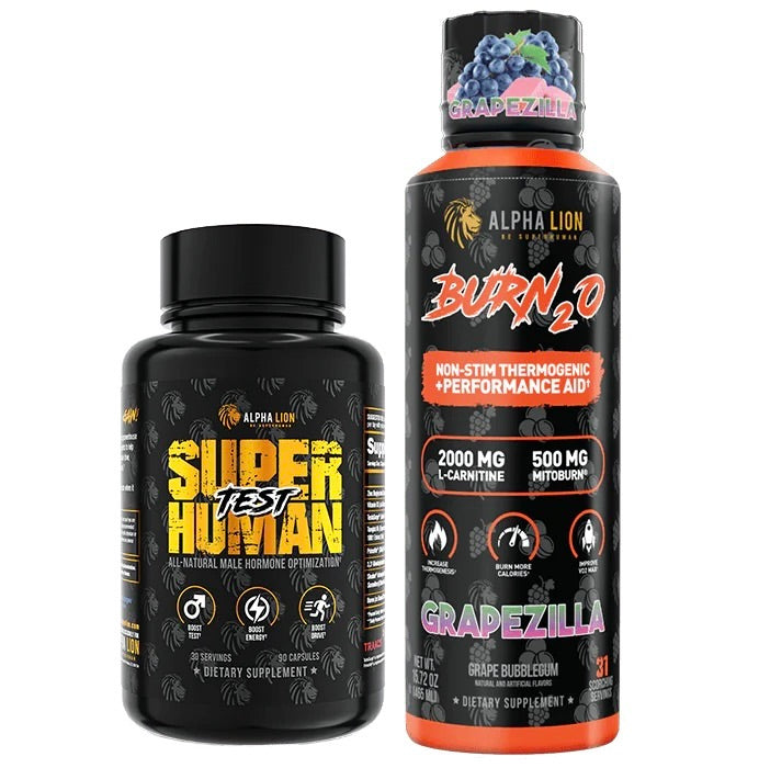 alpha lion burn2o l-carnitine liquid 2000mg SuperHuman Shred Stack (For Him) free liquid shot Free-form Flavor:Grapezilla (Grape Bubblegum) Igf 1 Lr3, Strength: