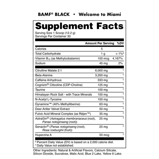 BAMF BLACK - High Stimulant Nootropic Pre-Workout-Bucked Up