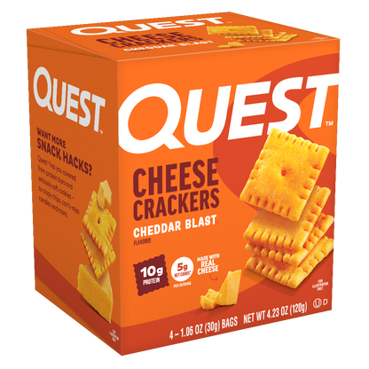 Quest Cheddar Blast Cheese Crackers Full Box