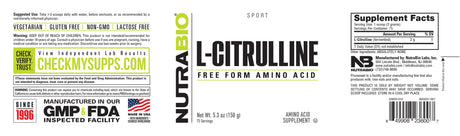 L-Citrulline Powder - Nutrabio