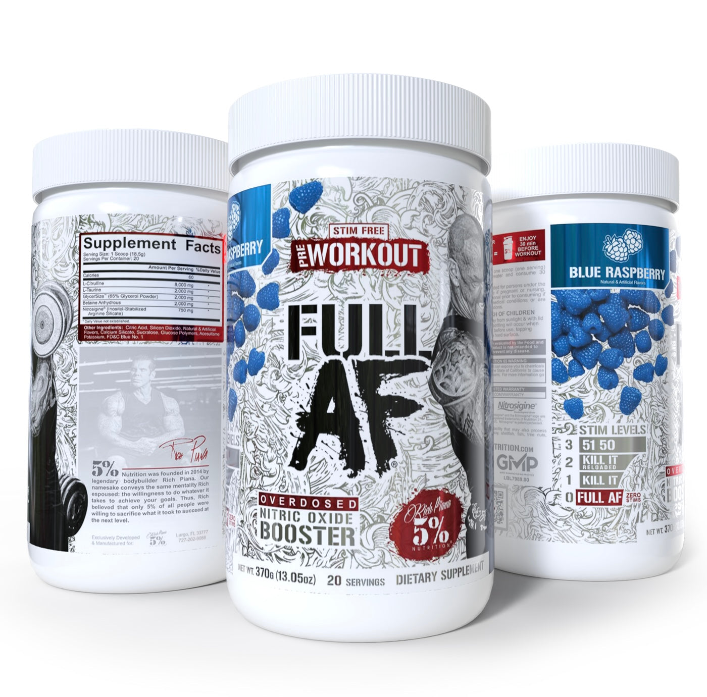 Full Af Nitric Oxide Booster & Non-Stim Pre-Workout - 5% Nutrition