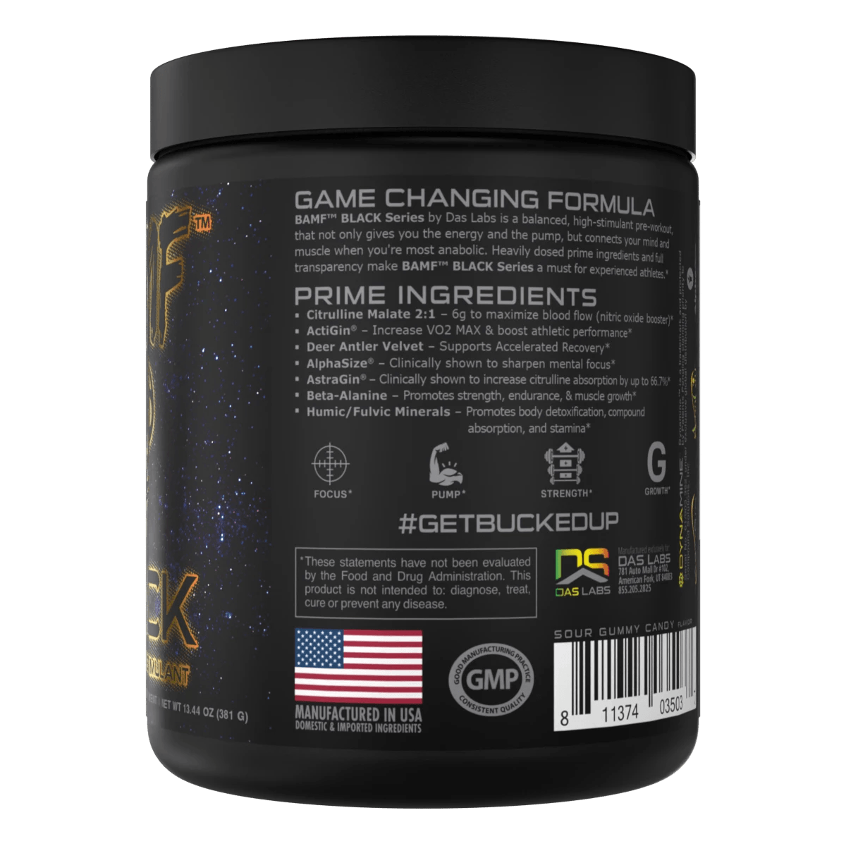 BAMF BLACK - High Stimulant Nootropic Pre-Workout-Bucked Up