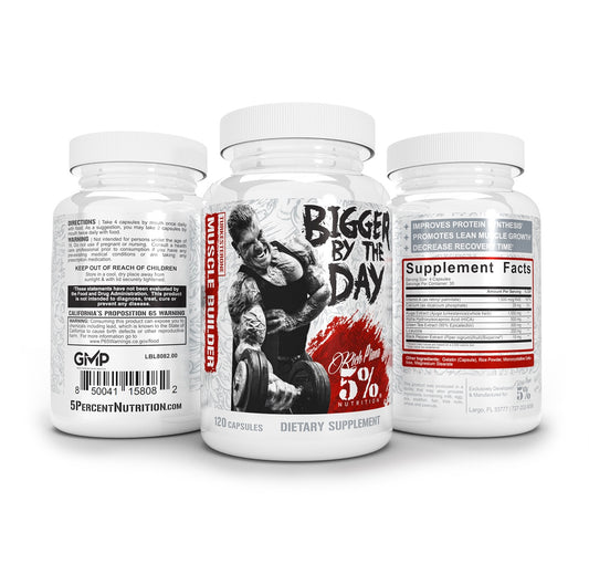 BIGGER BY THE DAY MUSCLE BUILDER WITH TURKESTERONE - 5% Nutrition