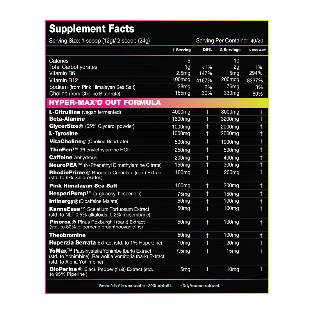 HYPERMAX'D OUT FULLY DOSED PRE WORKOUT-PERFORMAX LABS