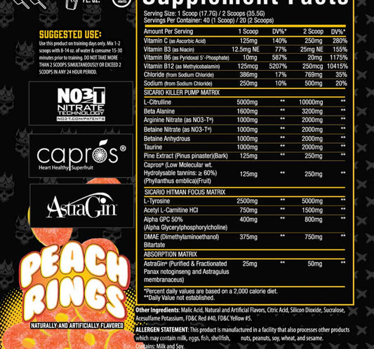 SICARIO STIM FREE PRE WORKOUT - Xtremis Cartel