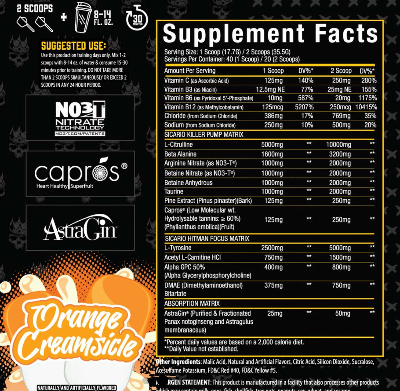 SICARIO STIM FREE PRE WORKOUT - Xtremis Cartel