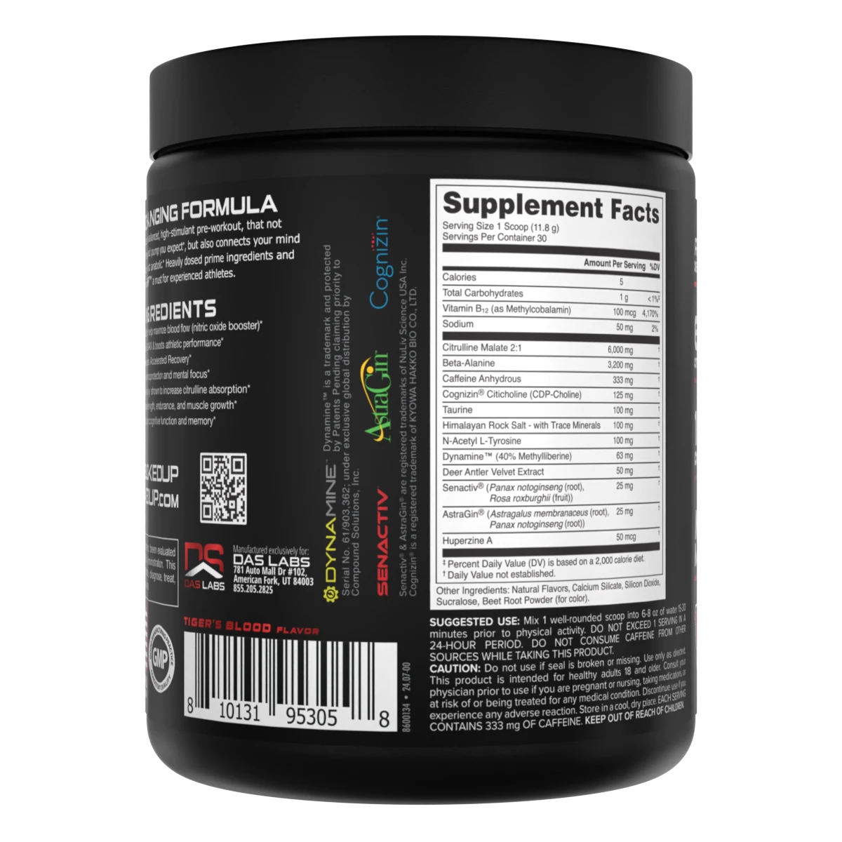 BAMF High Stimulant Nootropic Pre-Workout - Das Labs