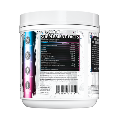 I Am Immortal High Stim Pre-Workout Berserker Cotton Candy back