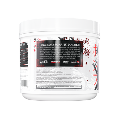 I Am Immortal Pump Stacker Non-Stim Pre-Workout supplement facts