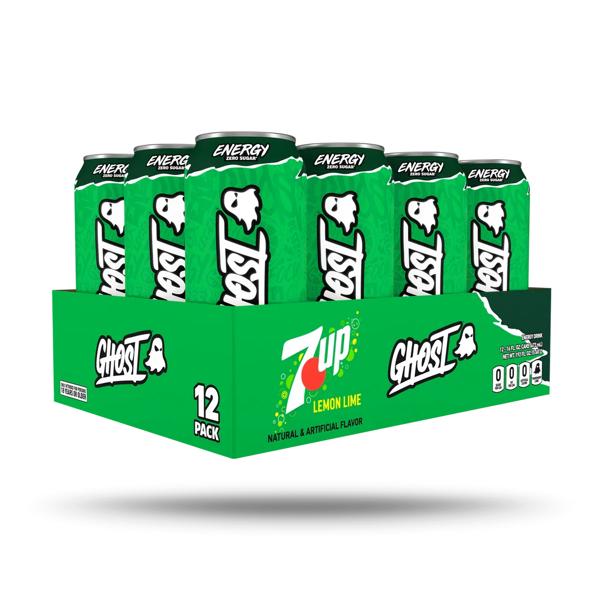 GHOST Energy 7-Up Lemon Lime 12-Pack Case
