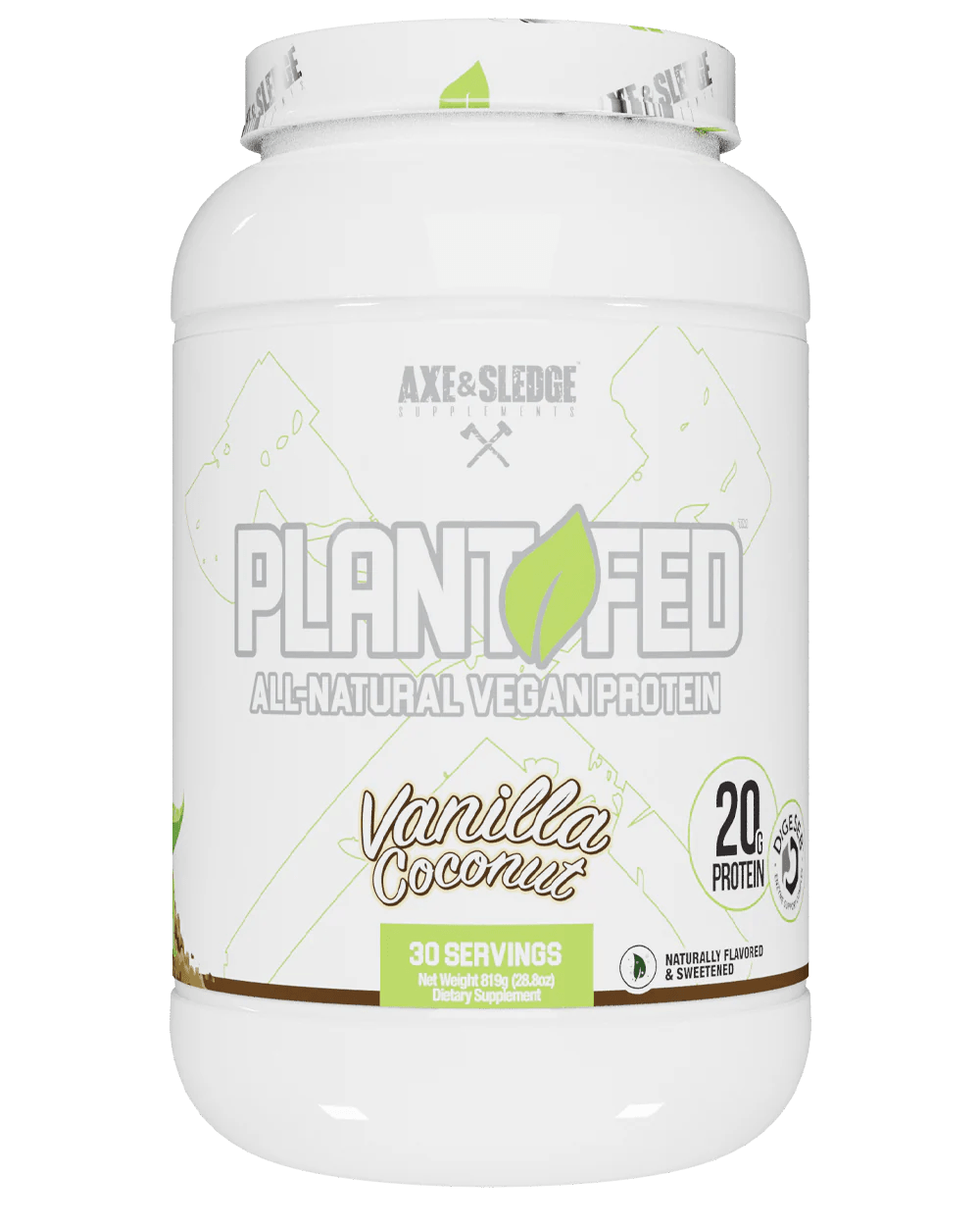 PLANT FED/ALL-NATURAL VEGAN PROTEIN-Axe  & Sledge