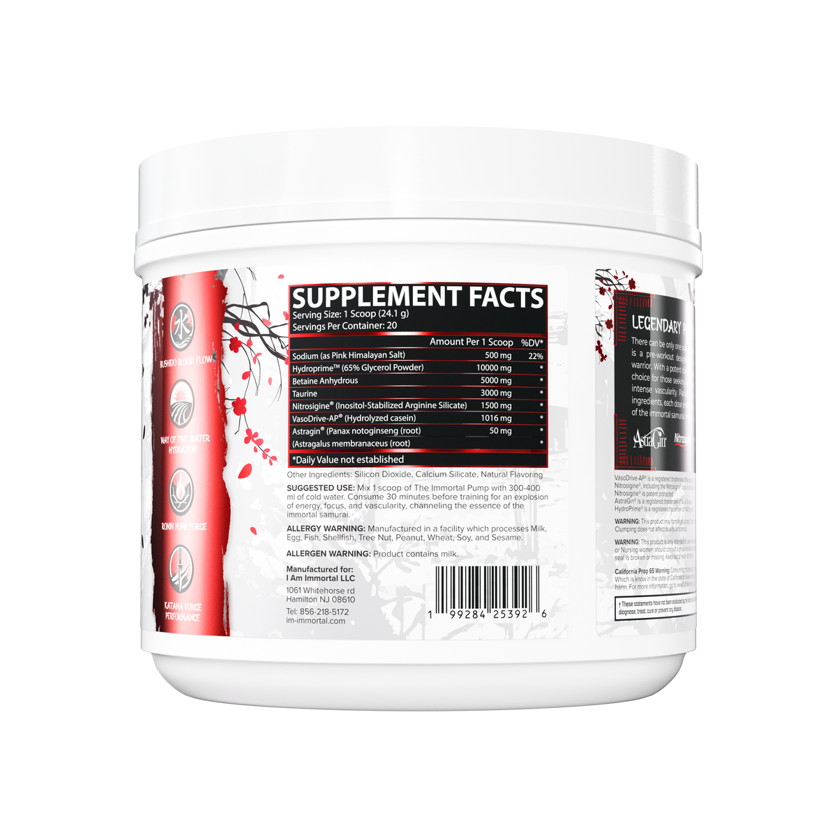 I Am Immortal Pump Stacker Non-Stim Pre-Workout back
