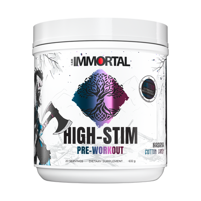 I Am Immortal High Stim Pre-Workout Berserker Cotton Candy front