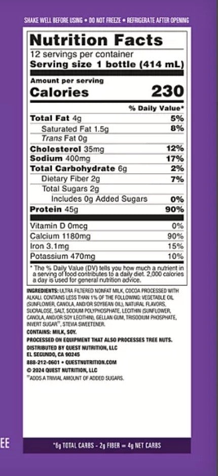 Protein Milkshake - 45g Protein - Quest