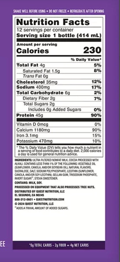 Protein Milkshake - 45g Protein - Quest