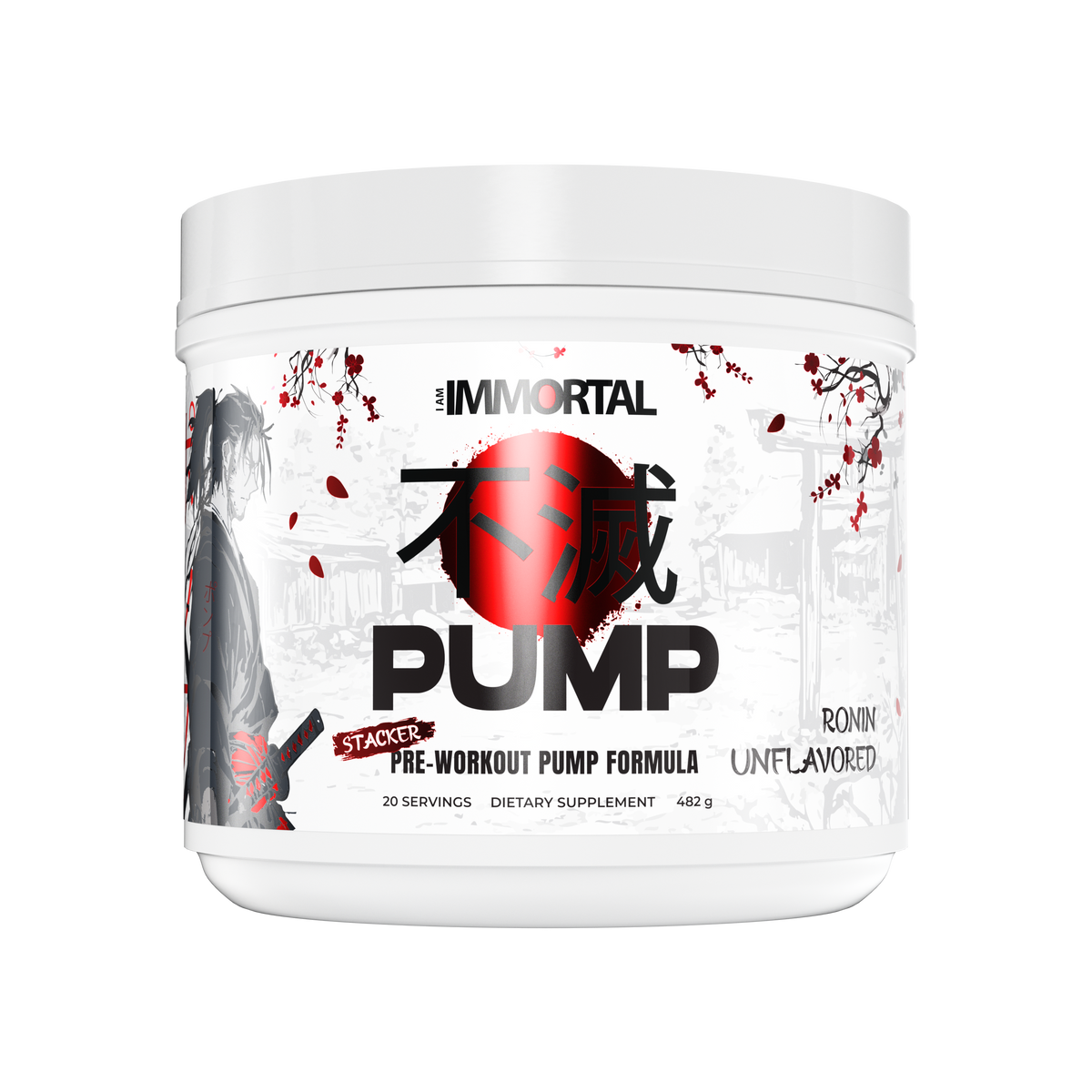 I Am Immortal Pump Stacker Non-Stim Pre-Workout Unflavored front