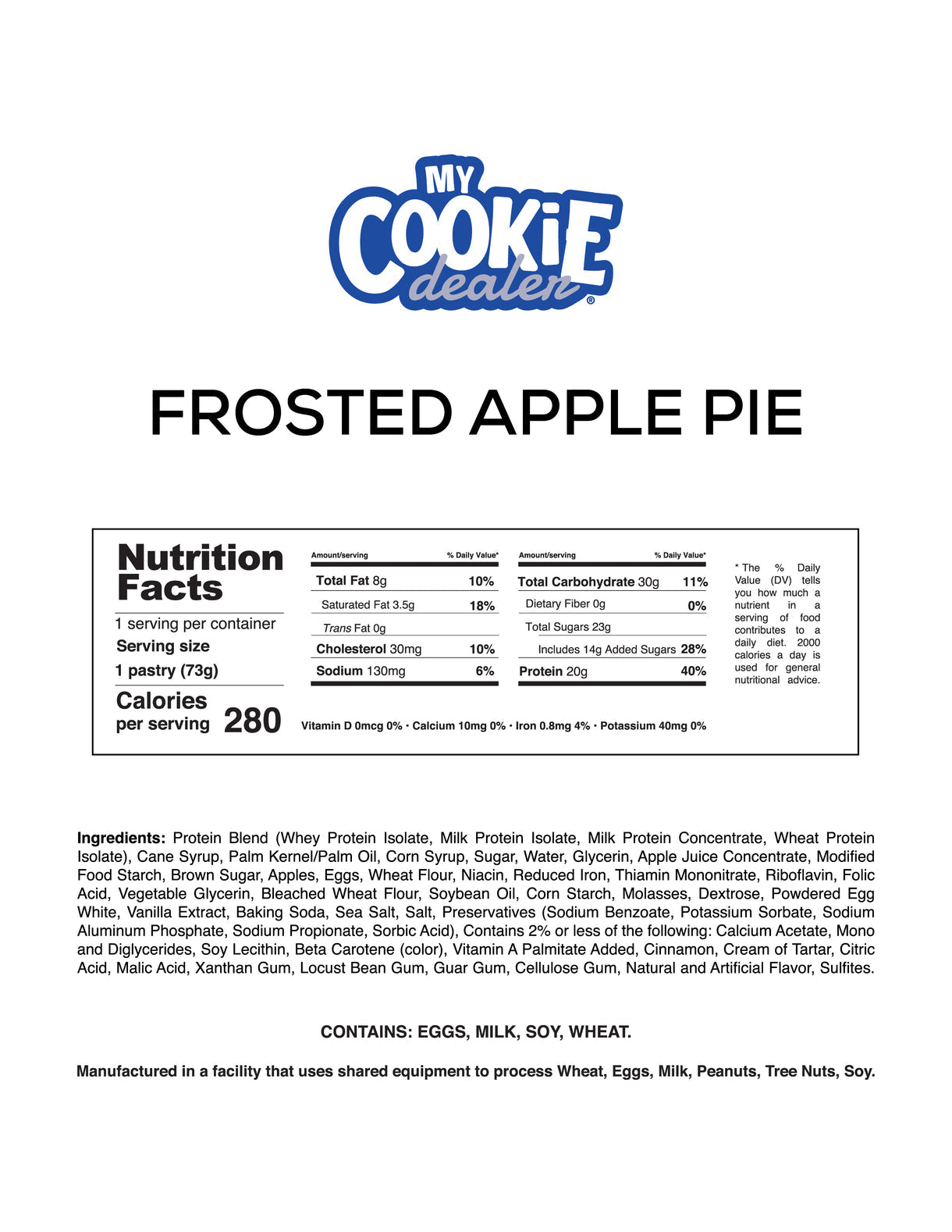 20g Frosted Apple Pie Protein Pastry - My Cookie Dealer