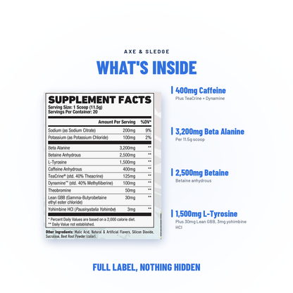DBAP // EXTREME HIGH-STIM PRE-WORKOUT  Axe & Sledge