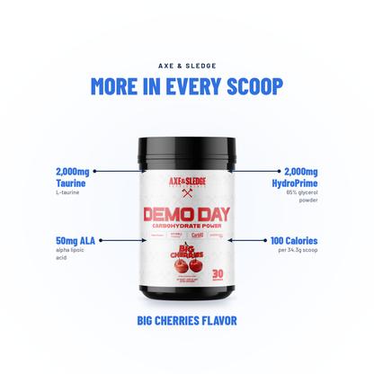 DEMO DAY // CARBOHYDRATE POWER - AXE & SLEDGE SUPPLEMENTS