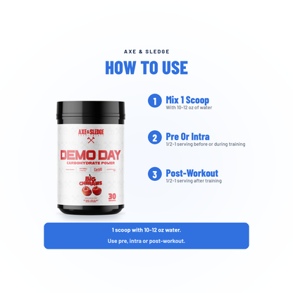 DEMO DAY // CARBOHYDRATE POWER - AXE & SLEDGE SUPPLEMENTS