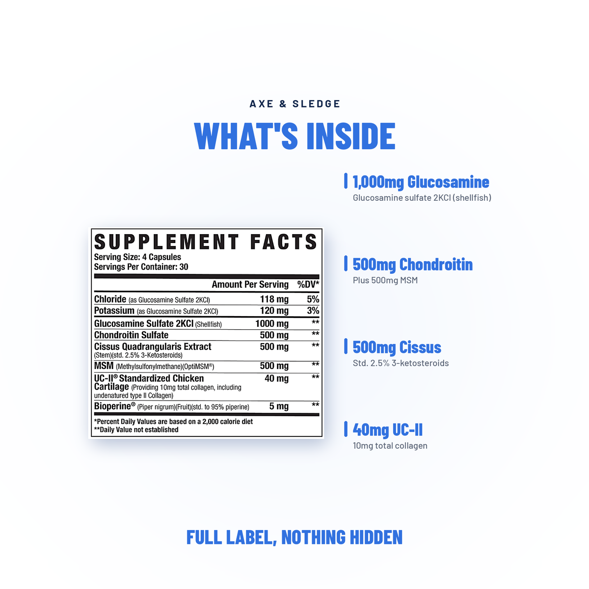 JOINT+ // JOINT & MOBILITY SUPPORT - AXE & SLEDGE SUPPLEMENTS