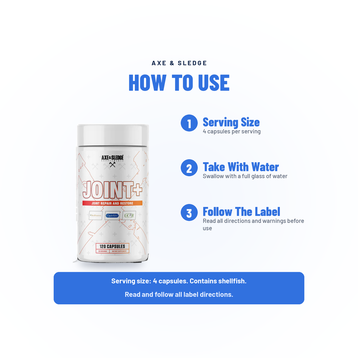 JOINT+ // JOINT & MOBILITY SUPPORT - AXE & SLEDGE SUPPLEMENTS