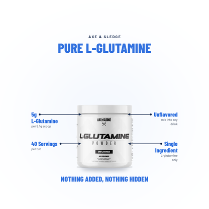 GLUTAMINE // MUSCLE RECOVERY & REPAIR - AXE & SLEDGE SUPPLEMENTS