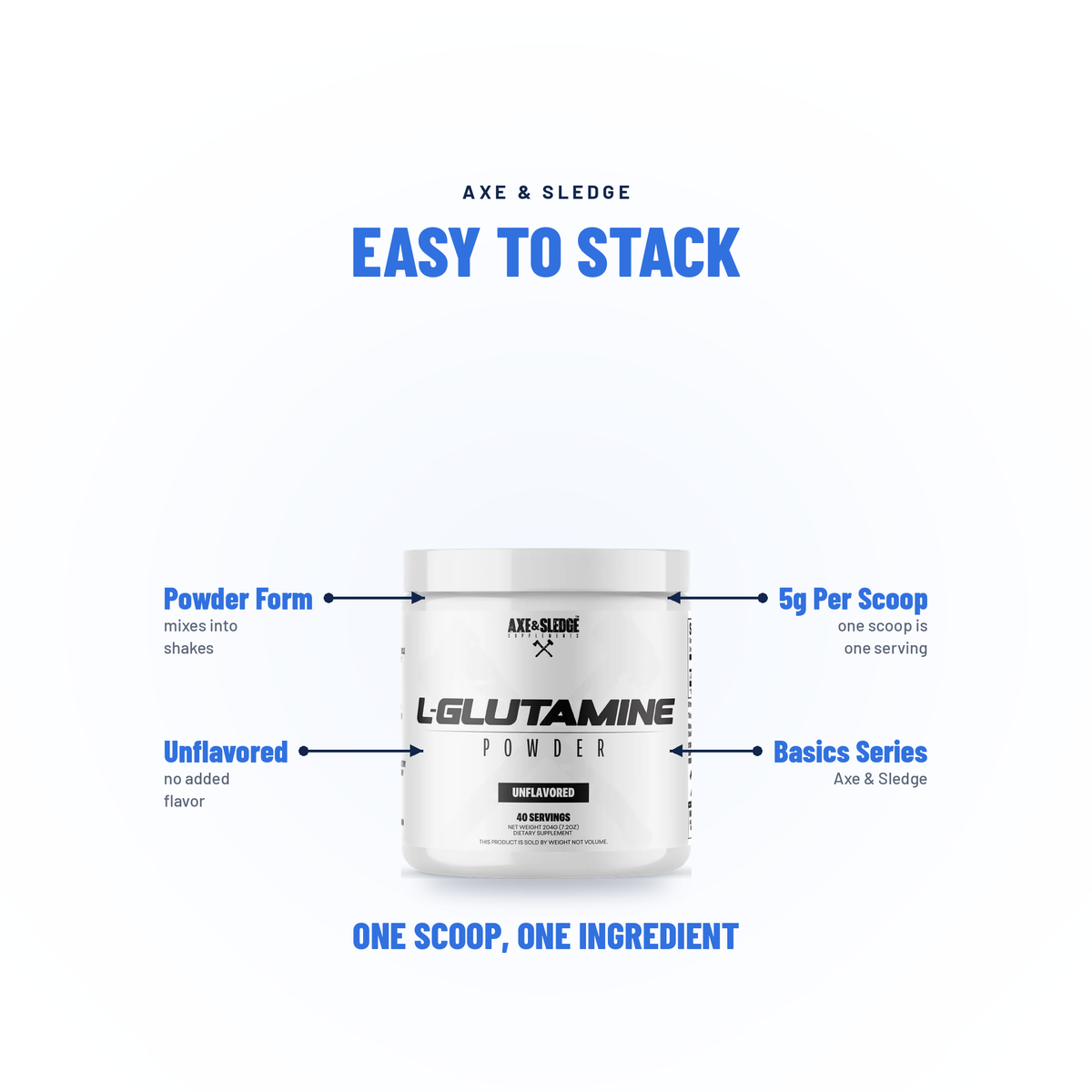 GLUTAMINE // MUSCLE RECOVERY & REPAIR - AXE & SLEDGE SUPPLEMENTS