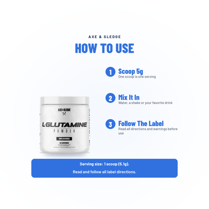 GLUTAMINE // MUSCLE RECOVERY & REPAIR - AXE & SLEDGE SUPPLEMENTS