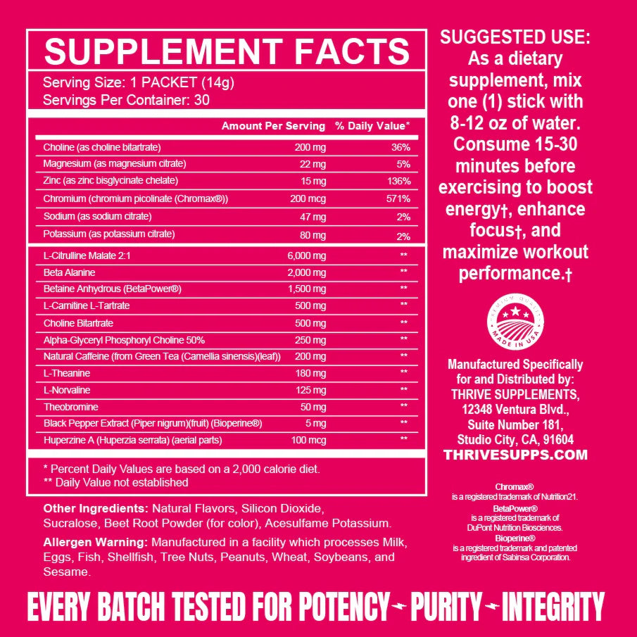 PRE-WORKOUT (30 SERVINGS) - THRIVE SUPPLEMENTS