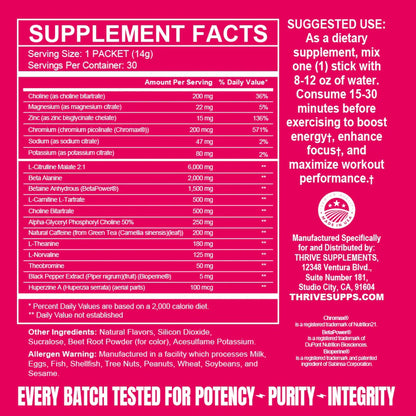 PRE-WORKOUT (30 SERVINGS) - THRIVE SUPPLEMENTS