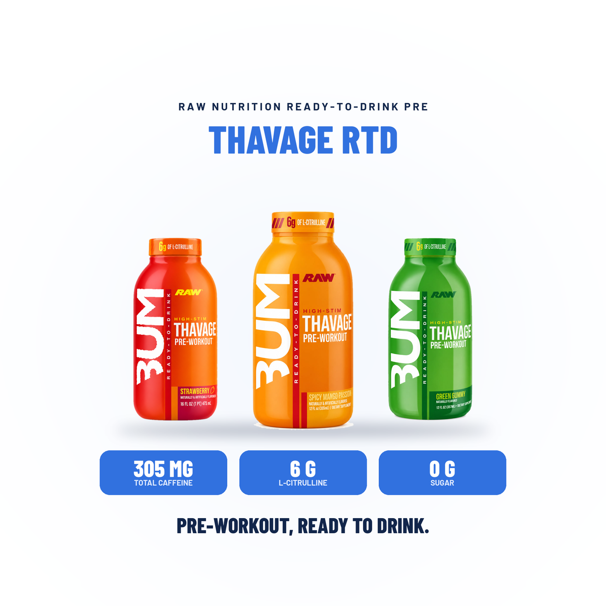 Thavage Preworkout RTD - Raw Nutrition