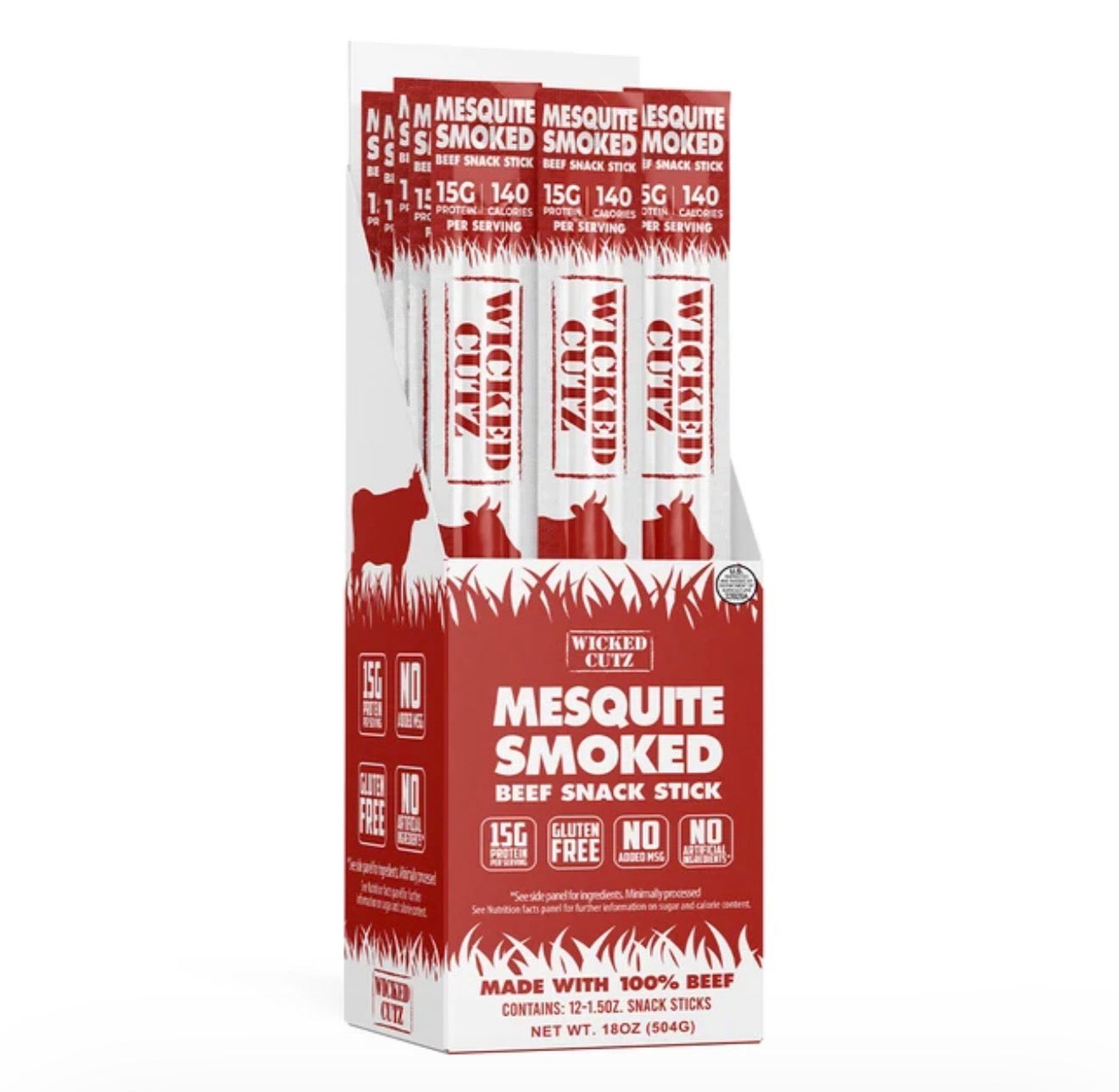 Mesquite Smoked Beef Stick - Wicked Cutz
