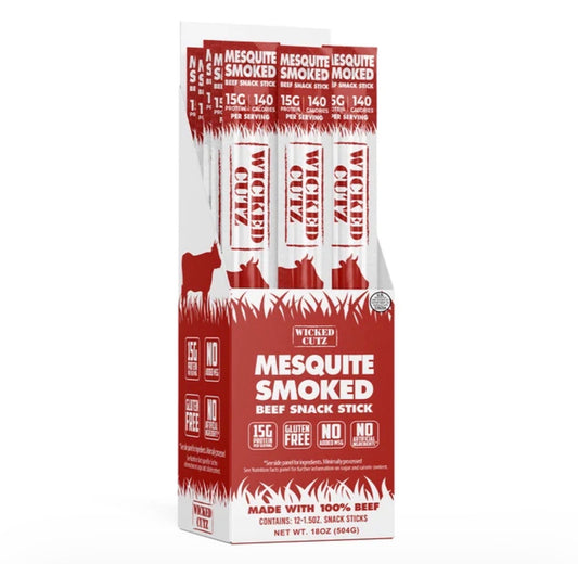 Mesquite Smoked Beef Stick - Wicked Cutz