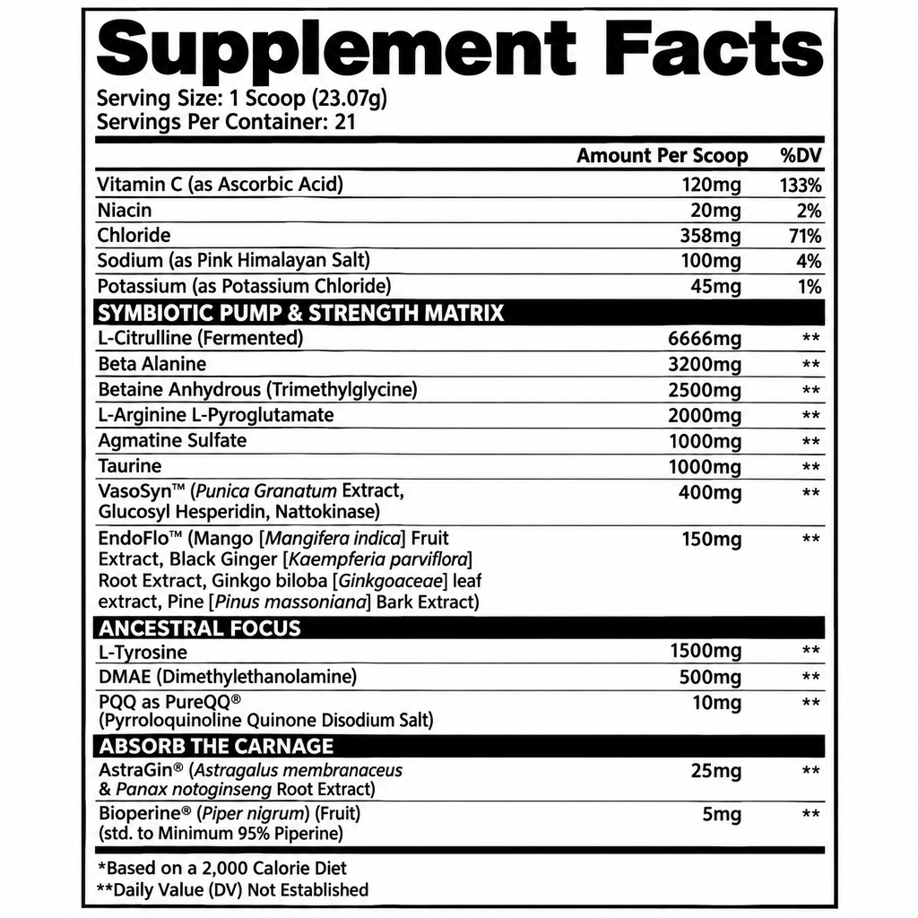 CARNAGE PUMP - NON-STIM - Nutrifitt