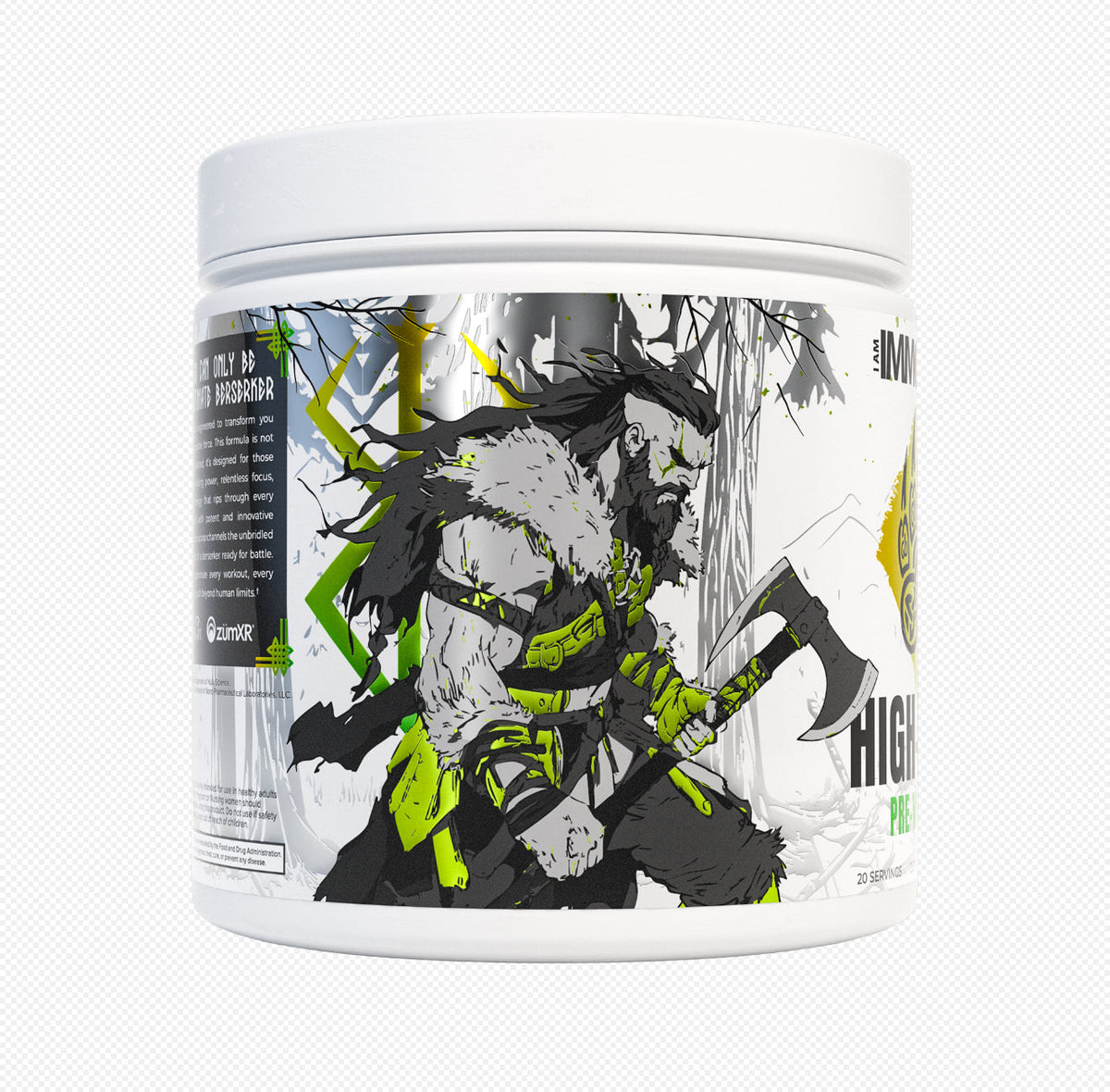 I Am Immortal High Stim Pre-Workout Berserker Sour Candy Lemon Lime back