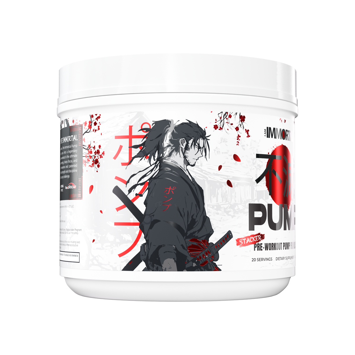 I Am Immortal Pump Stacker Non-Stim Pre-Workout label
