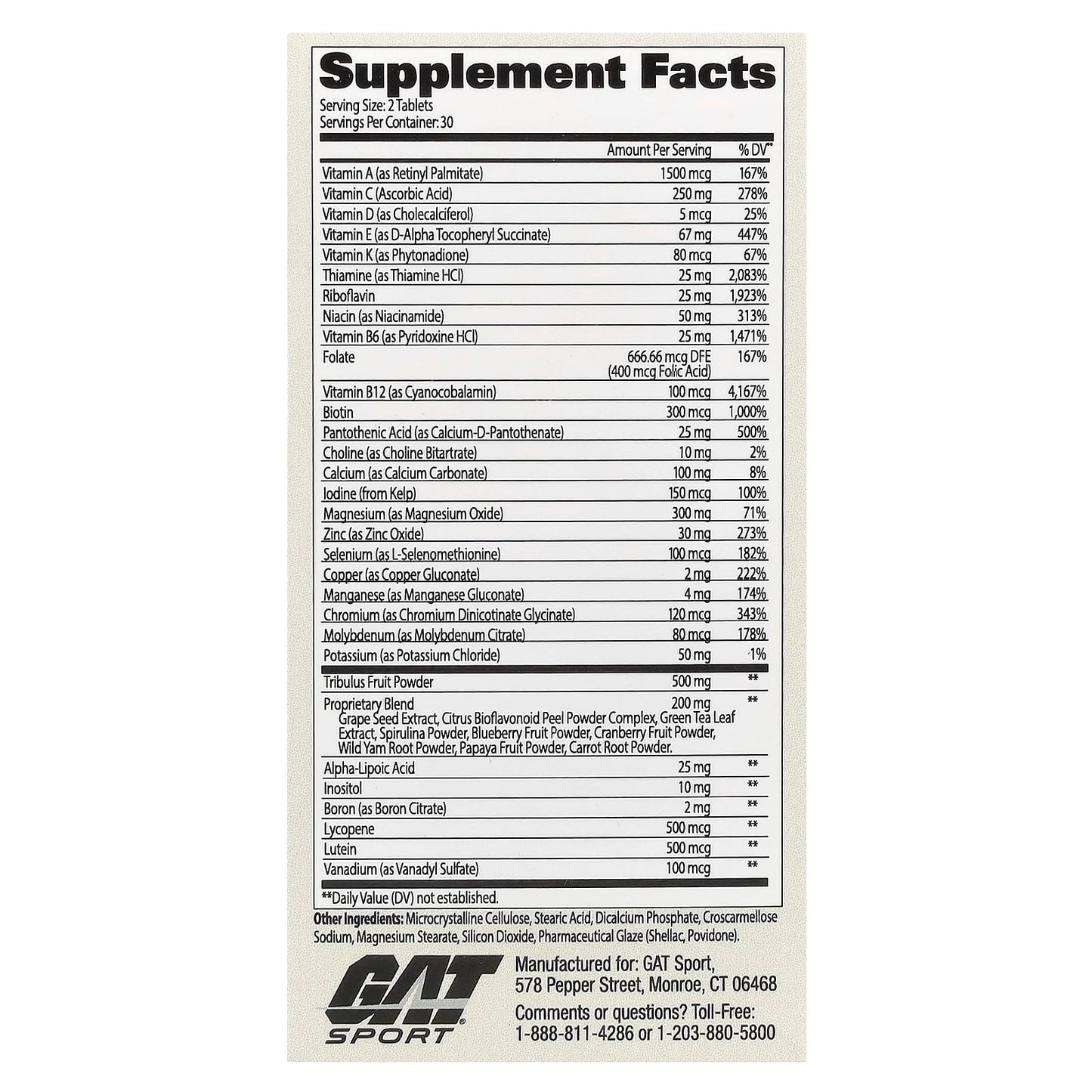 Mens Multi + Test - GAT Sport