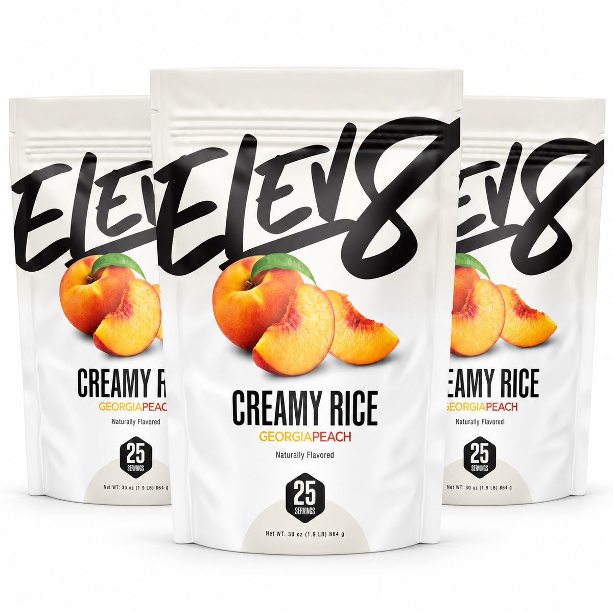 Elev8 Creamy Rice 3-Pack - Georgia Peach
