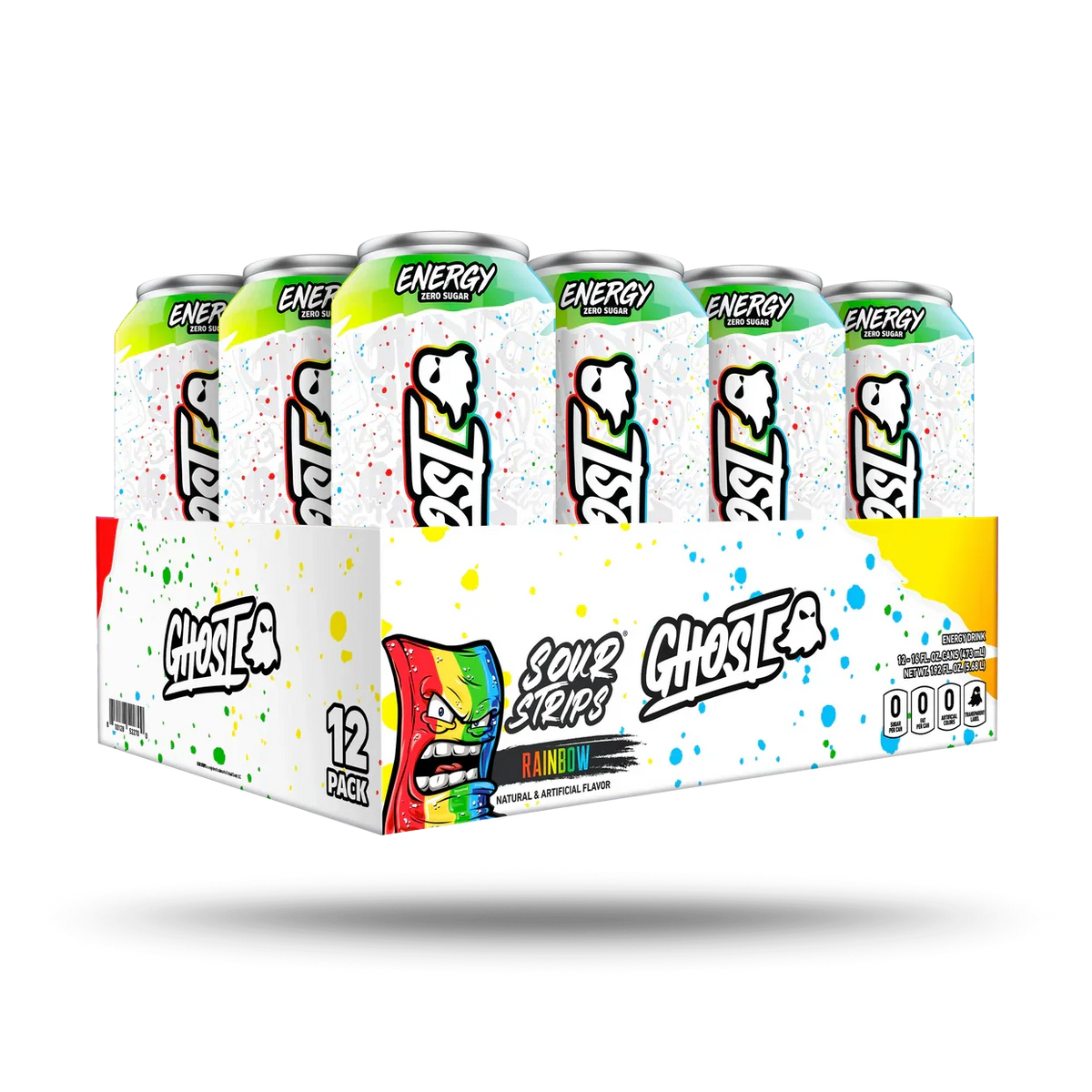 GHOST Energy Sour Strips Rainbow 12-Pack Case