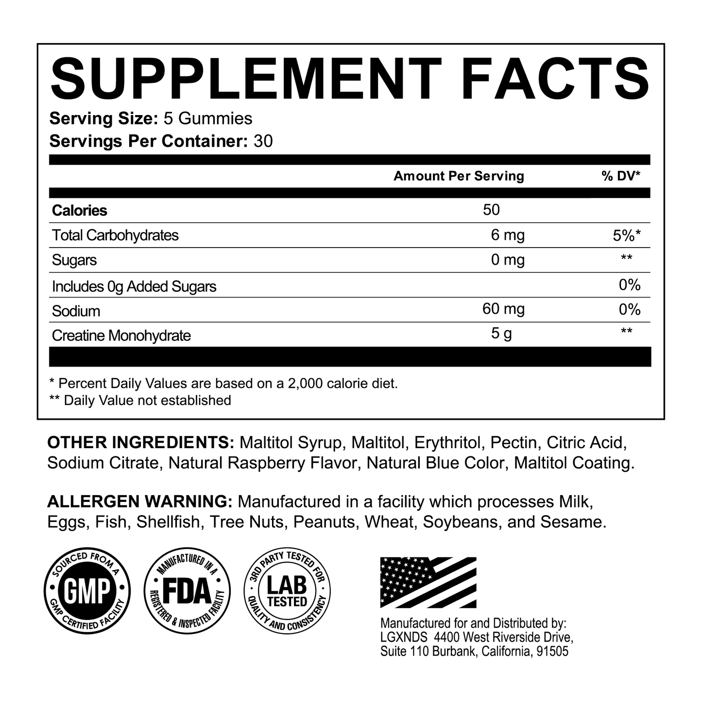Creatine Monohydrate Gummies - LGXNDS